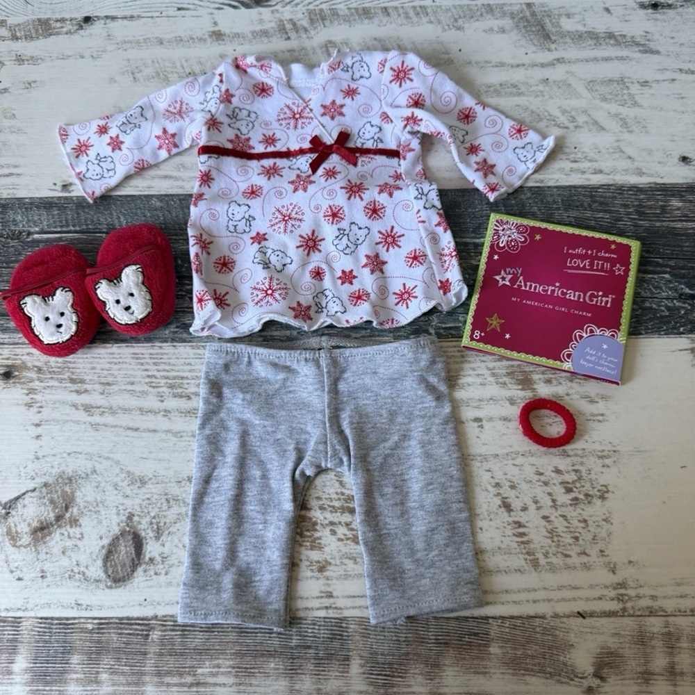 My American Girl Doll COCONUT PAJAMAS Set - Near Complete w One Hair Tie & Charm